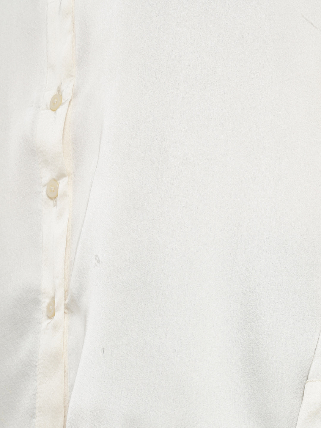Porsorte Women’s Offwhite Satin Full Sleeves & Button-Down Collar Shirt