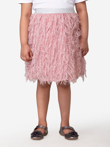Hoop Hippo Peach Shimmery Poly Fringed Cotton Voile Skirt