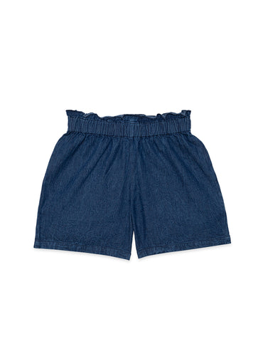 Hoop Hippo Dark Blue Denim Paperbag Waist Shorts