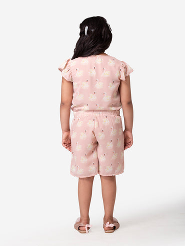 Hoop Hippo Flamingo Front Button Playsuit