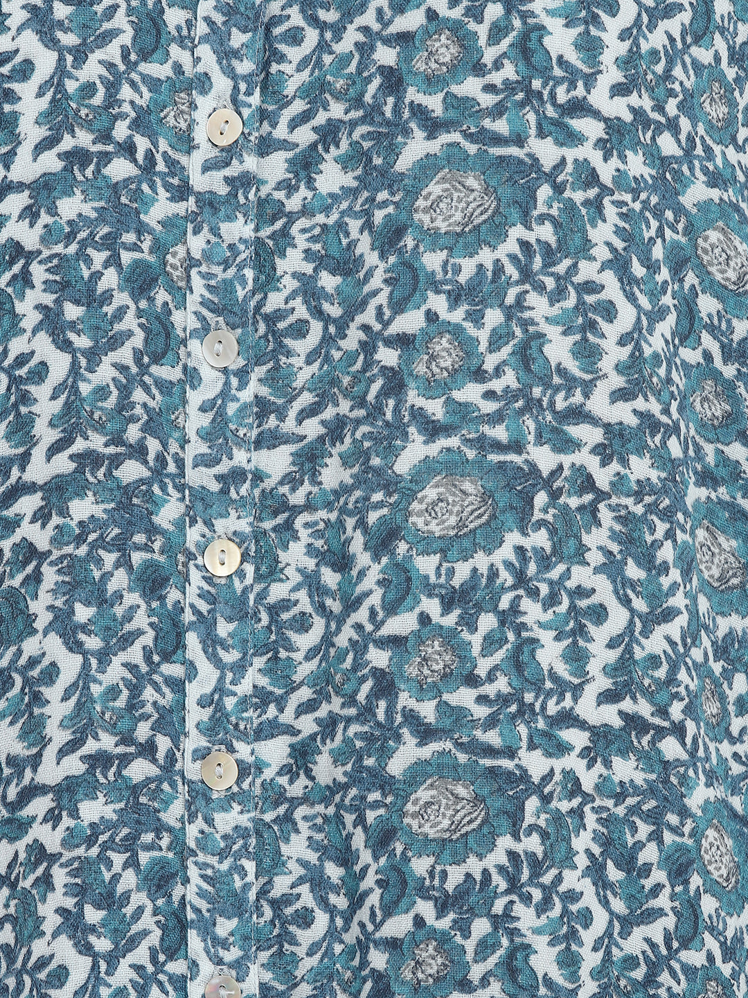 Porsorte Womens Ditsy Print Loose Fit Light Blue Shirt Dress