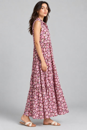 Women’s Floral Printed Tiered Maxi Dress