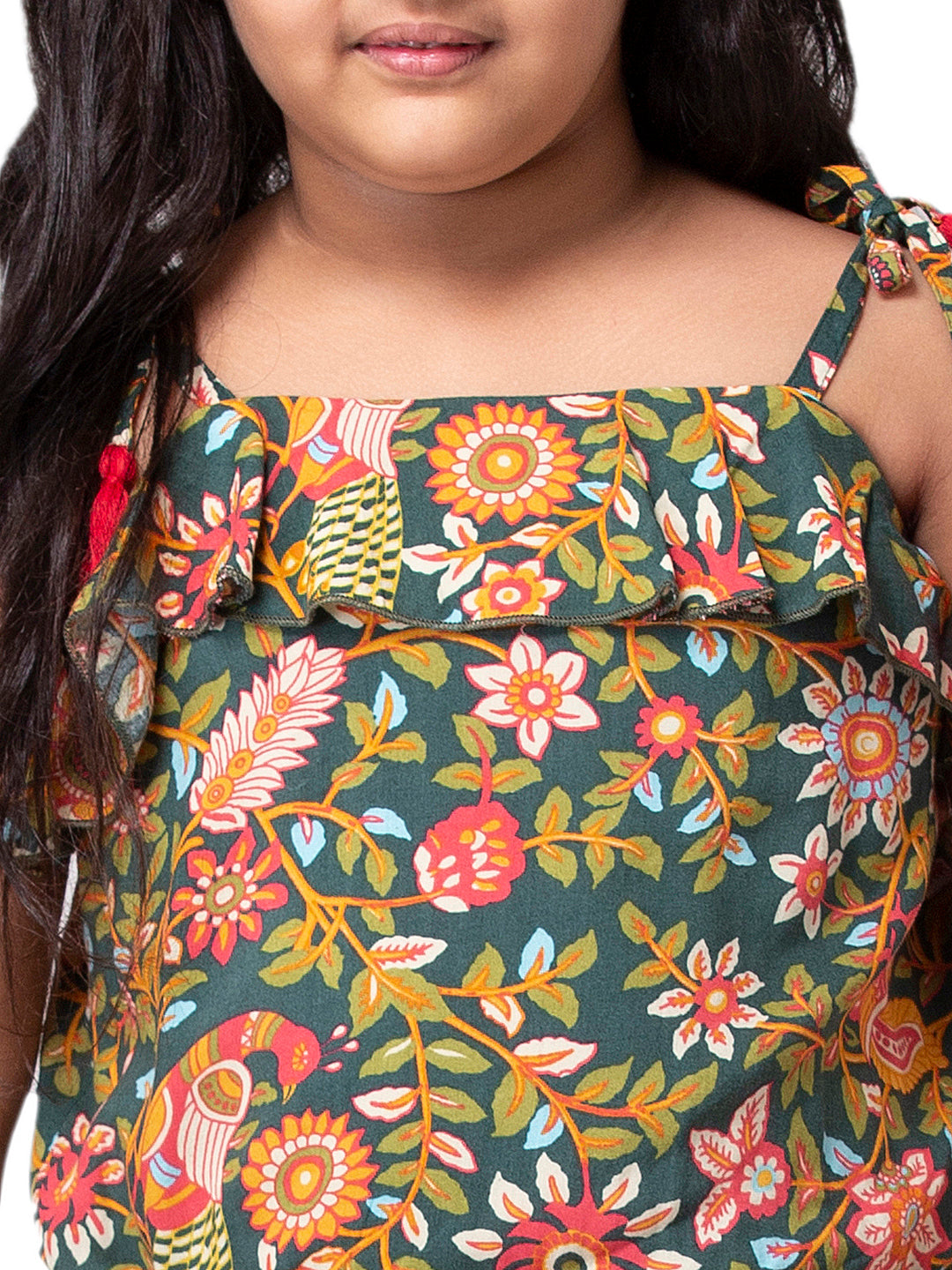 Hoop Hippo Kids Floral Printed Strappy Jumpsuit