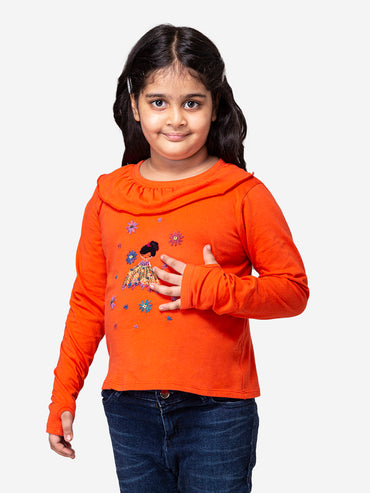 Hoop Hippo Red Cotton Jersey Top