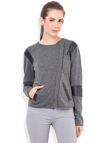 PORSORTE Jacket with PU details - www.porsorte.in