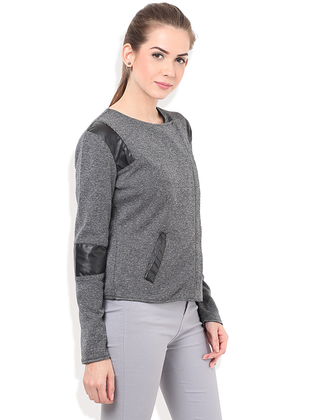 PORSORTE Jacket with PU details - www.porsorte.in