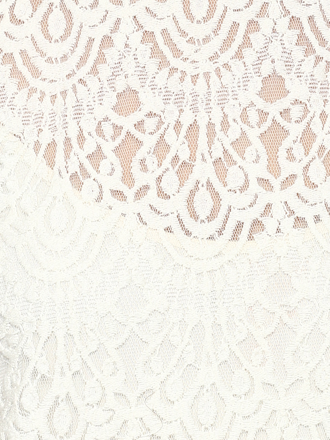 Porsorte Women White Net Crochet Lace Top