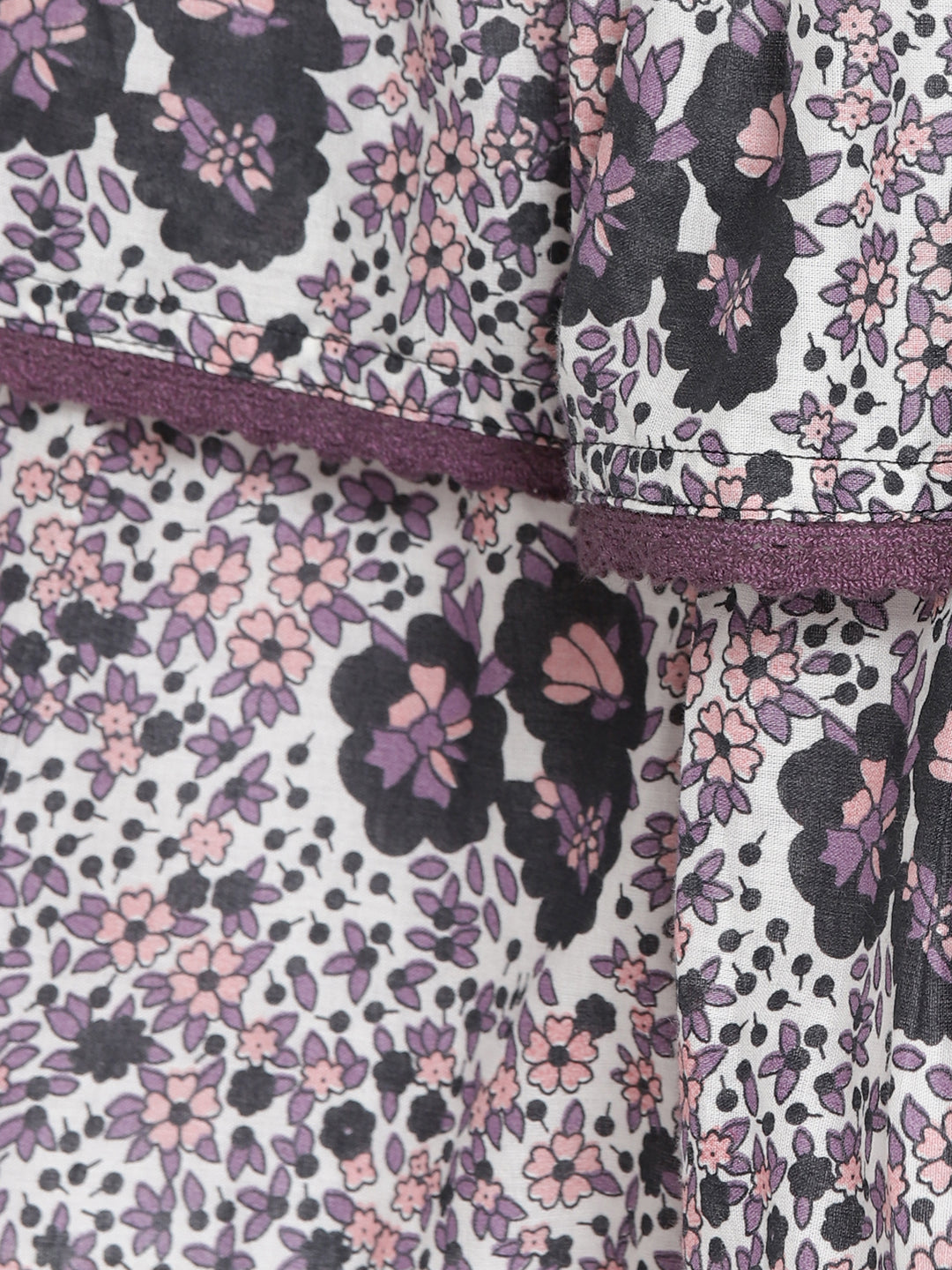 Porsorte Women Cotton Floral Printed Short Crop Top and Skirt Set