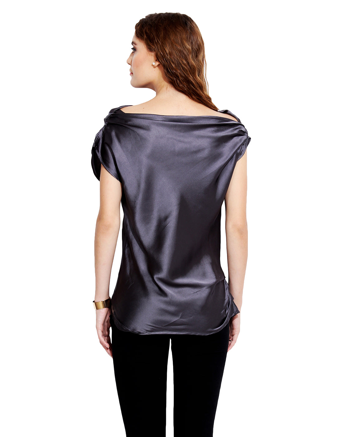 PORSORTE Cowl Neck Grey Top - www.porsorte.in
