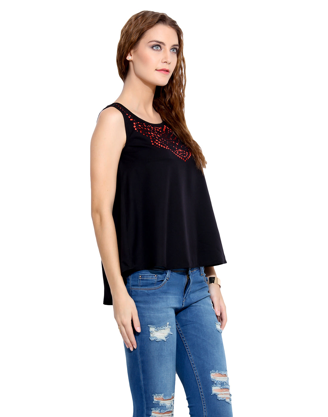 PORSORTE LASER CUT double layred BLOUSE - www.porsorte.in