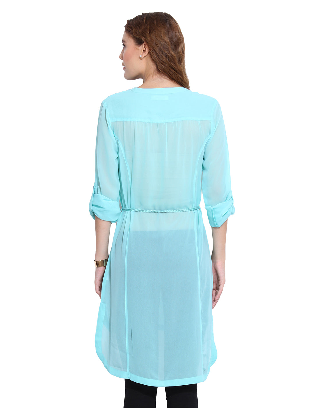 PORSORTE Women's Blue Long Shirt Tunic - www.porsorte.in