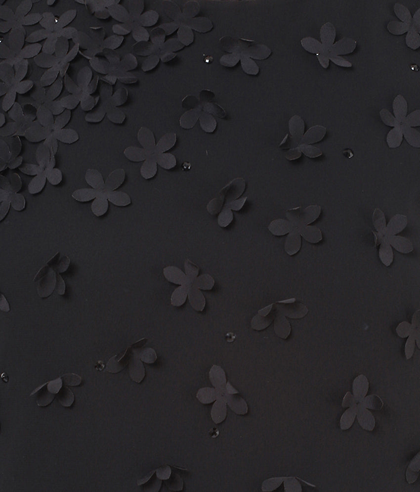 PORSORTE Women's Black Polyester Solid Dress - www.porsorte.in