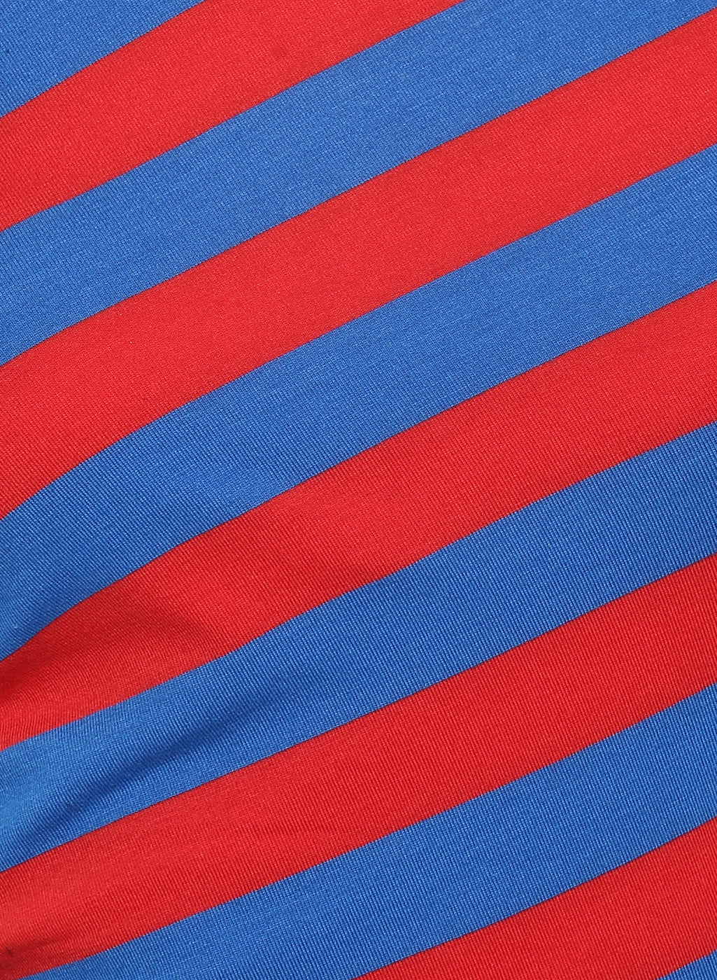 PORSORTE Women's Red and Blue Striped Dress - www.porsorte.in
