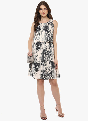 PORSORTE Women Fit and Flare Pink Dress - www.porsorte.in