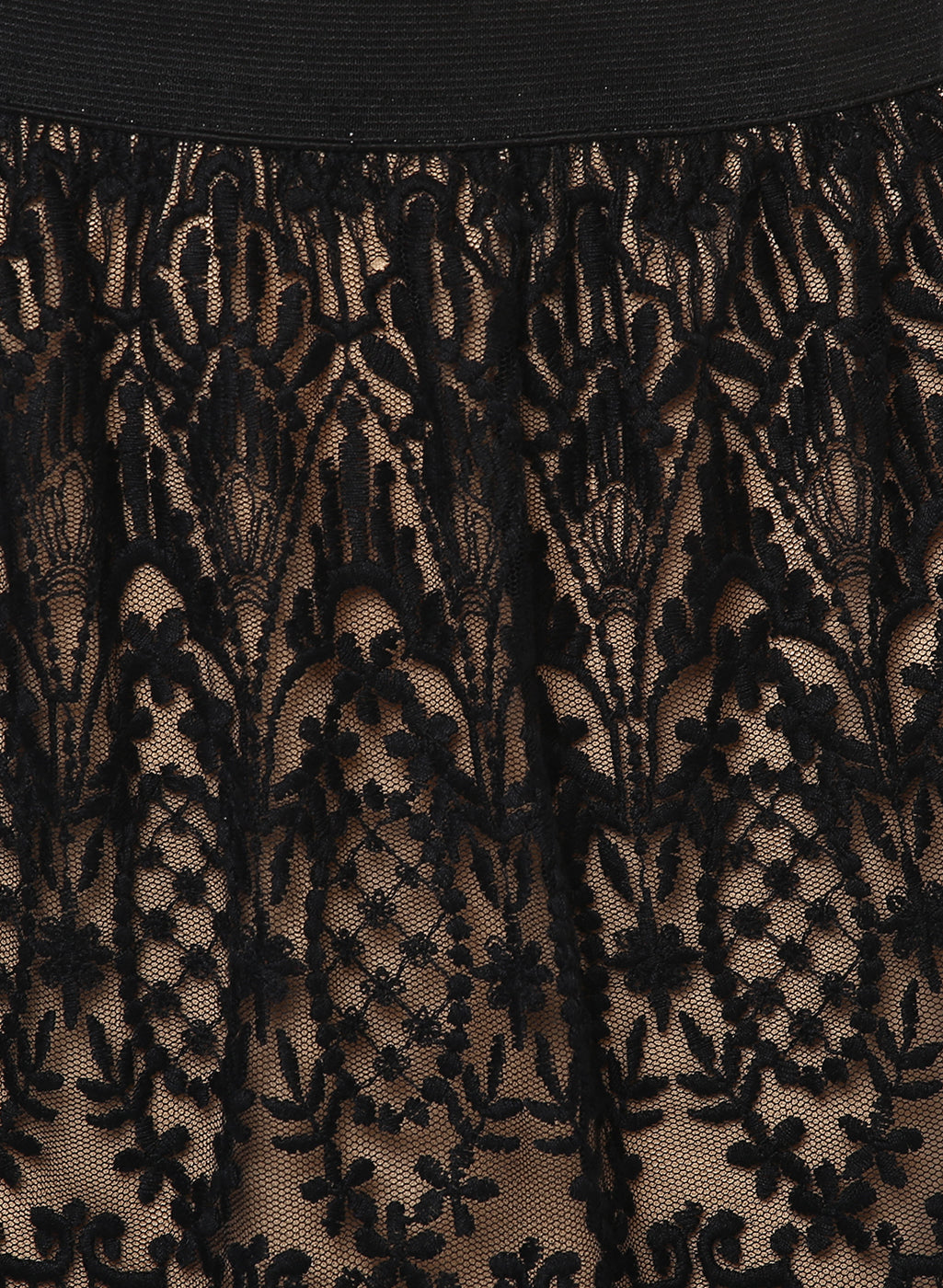 PORSORTE Women's Black Lacy Skirt - www.porsorte.in