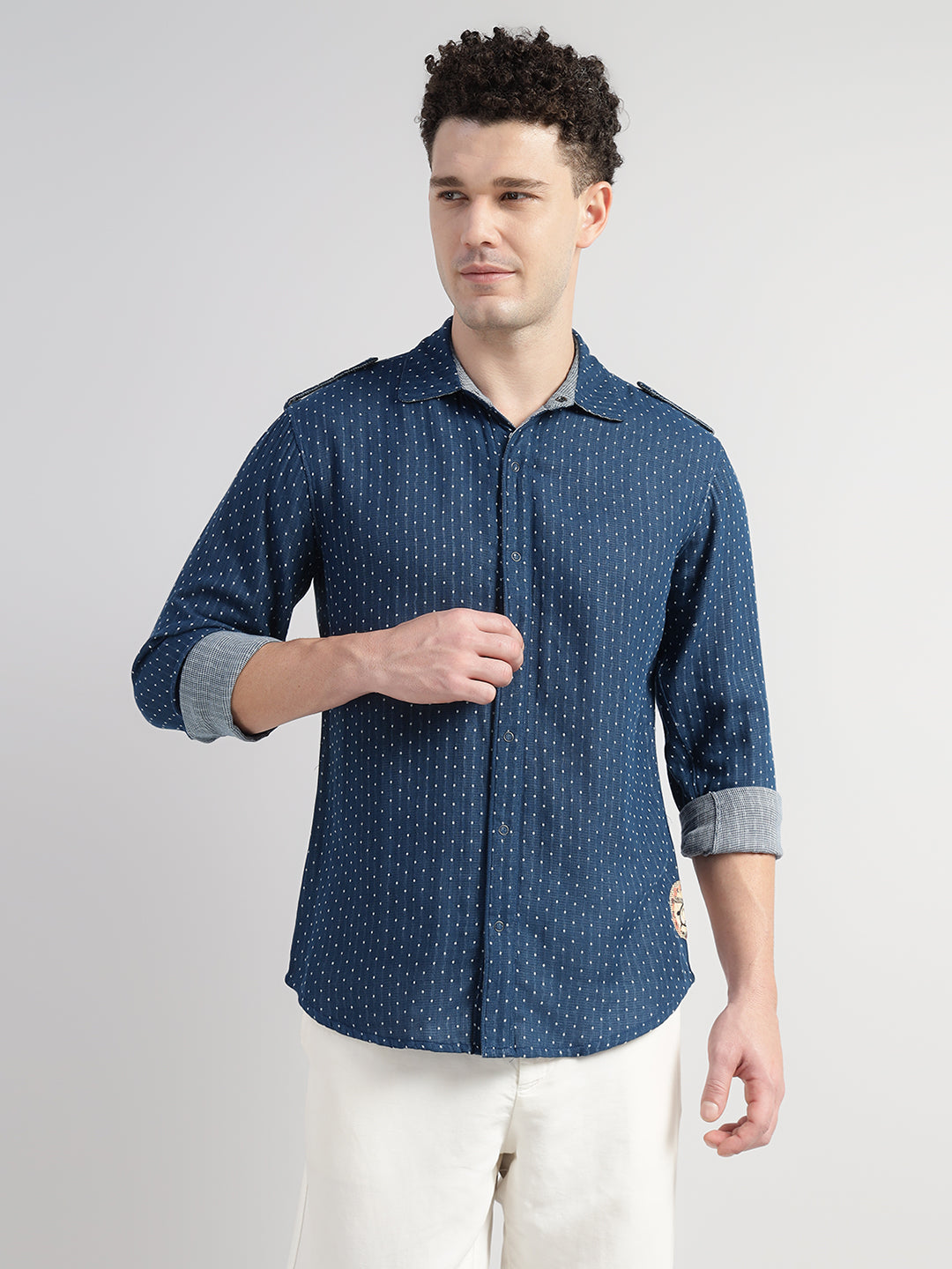 Porsorte Men’s Printed Cotton Casual Regular Fit Shirt