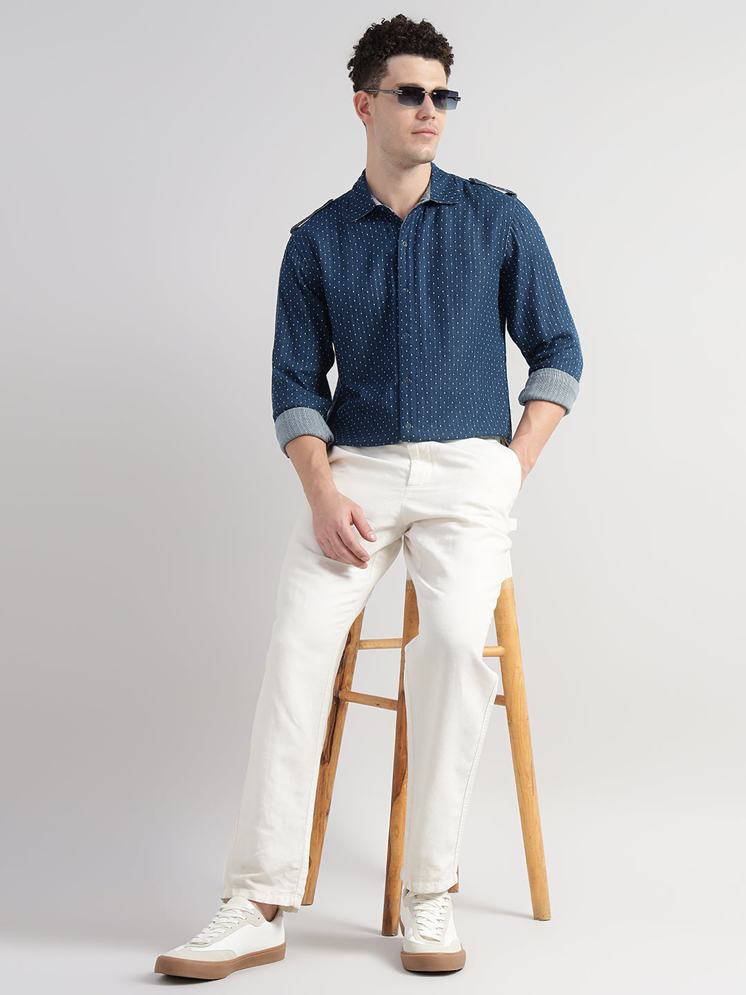 Porsorte Men’s Printed Cotton Casual Regular Fit Shirt