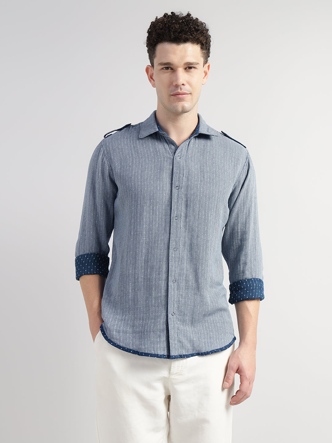 Porsorte Men’s Printed Cotton Casual Regular Fit Shirt