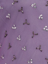 Porsorte Womens Aline Purple Fit and Flare Embellished Party Dress