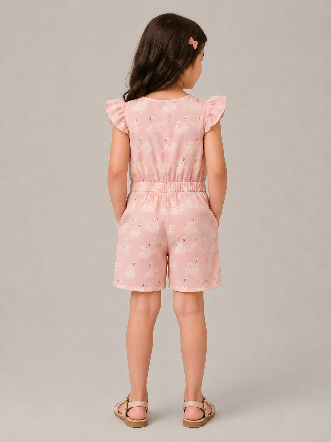 Hoop Hippo Flamingo Front Button Playsuit