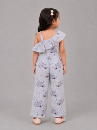 Hoop Hippo Kids Printed Multi One Shoulder Cotton Jumpsuit