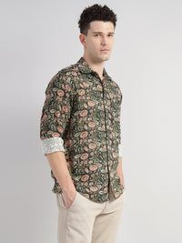 Porsorte Men's Cotton Printed Full Sleeve Casual Regular Fit Shirt