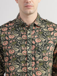 Porsorte Men's Cotton Printed Full Sleeve Casual Regular Fit Shirt