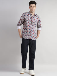 Porsorte Men's Floral Printed Full Sleeve Casual Regular Fit Shirt