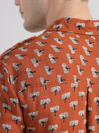 Porsorte Men's Printed Full Sleeve Casual Cotton Shirt