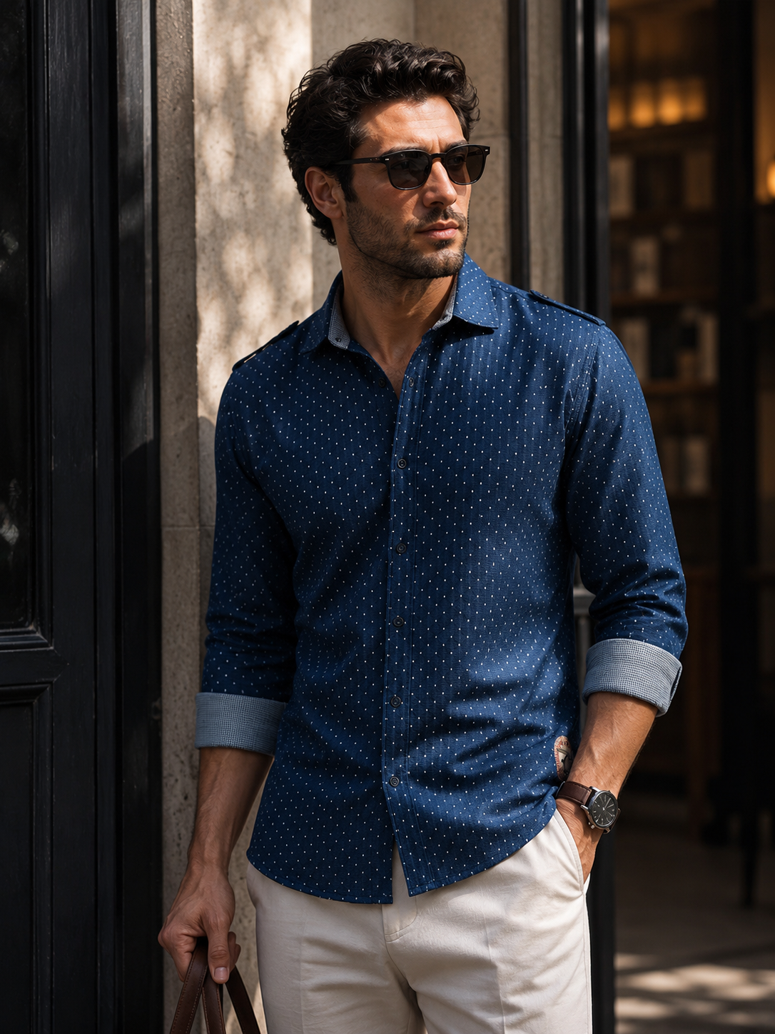 Porsorte Men’s Printed Cotton Casual Regular Fit REVERSIBLE Shirt