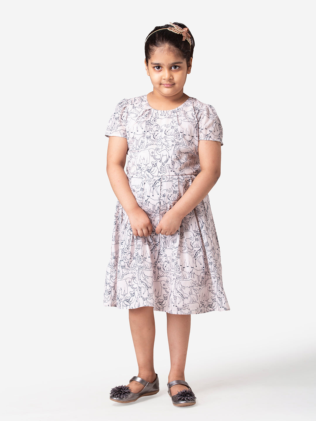 Hoop Hippo Multi Colored Cotton Voile Printed Dress