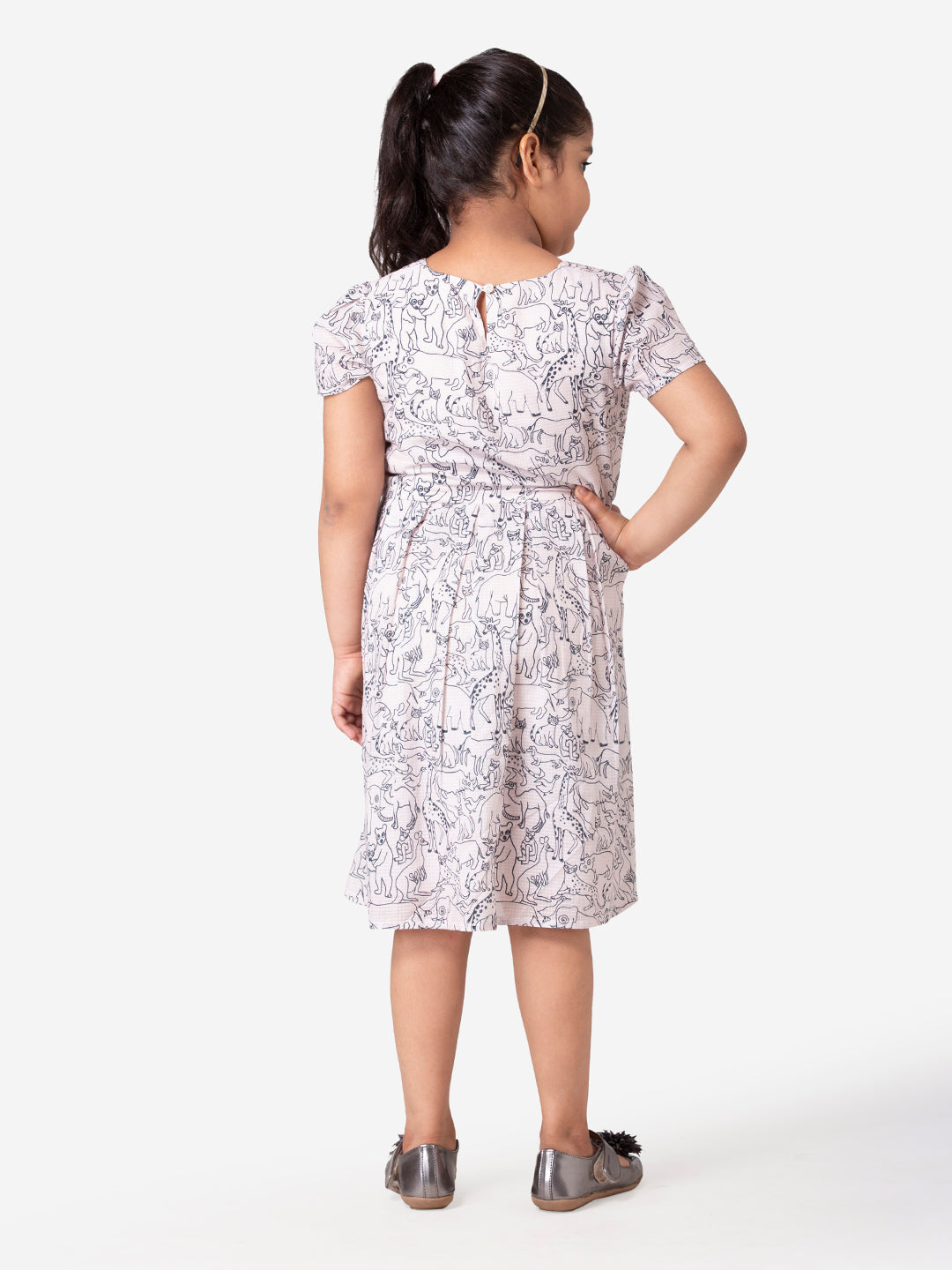 Hoop Hippo Multi Colored Cotton Voile Printed Dress