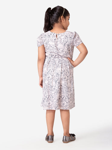 Hoop Hippo Multi Colored Cotton Voile Printed Dress
