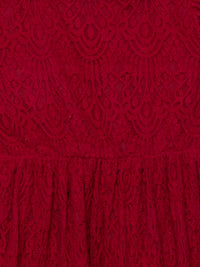 Hoop Hippo Red Cotton Crochet Scalloped Dress