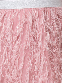 Hoop Hippo Peach Shimmery Poly Fringed Cotton Voile Skirt