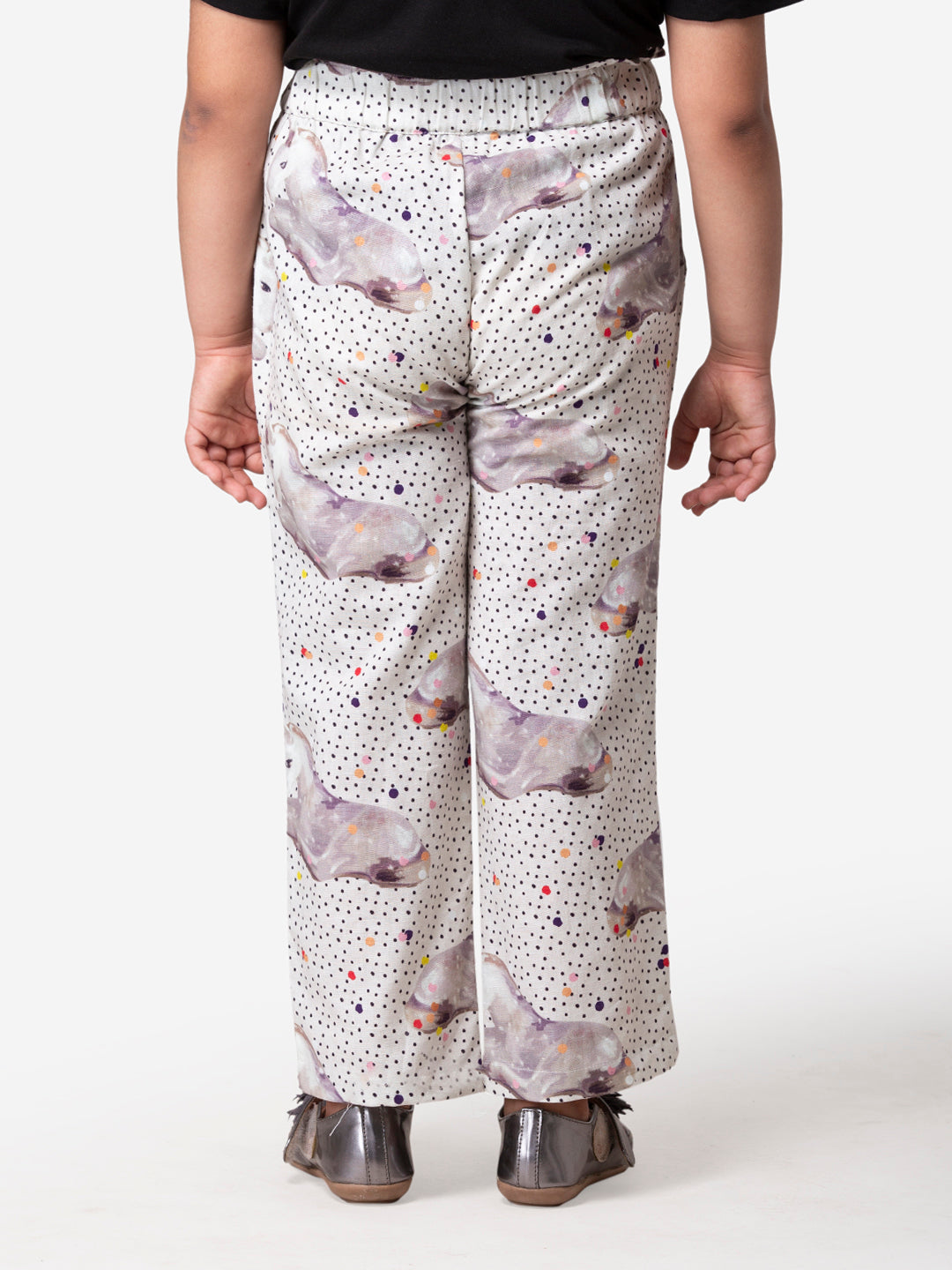 Hoop Hippo Kids Girls White Sandprint Pants