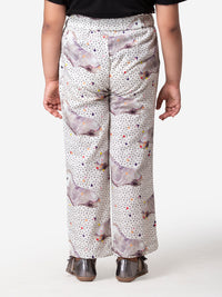Hoop Hippo Kids Girls White Sandprint Pants