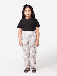 Hoop Hippo Kids Girls White Sandprint Pants