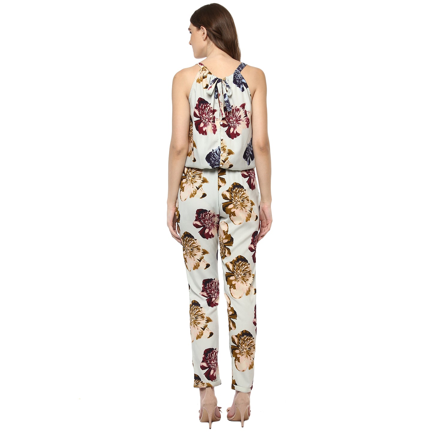 PORSPORTE Flower Printed Tie Up Back jumpsuit