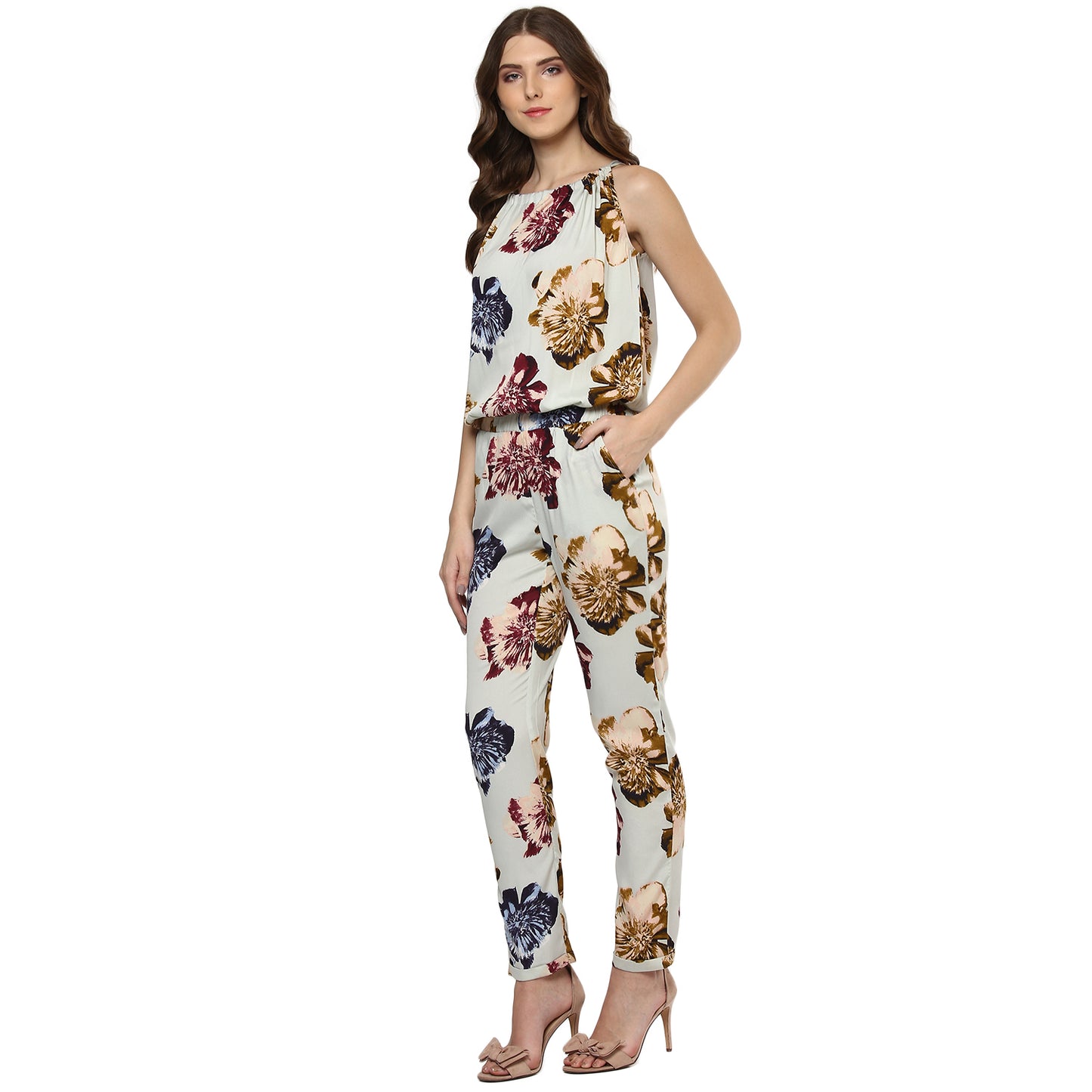 PORSPORTE Flower Printed Tie Up Back jumpsuit