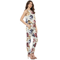 PORSPORTE Flower Printed Tie Up Back jumpsuit