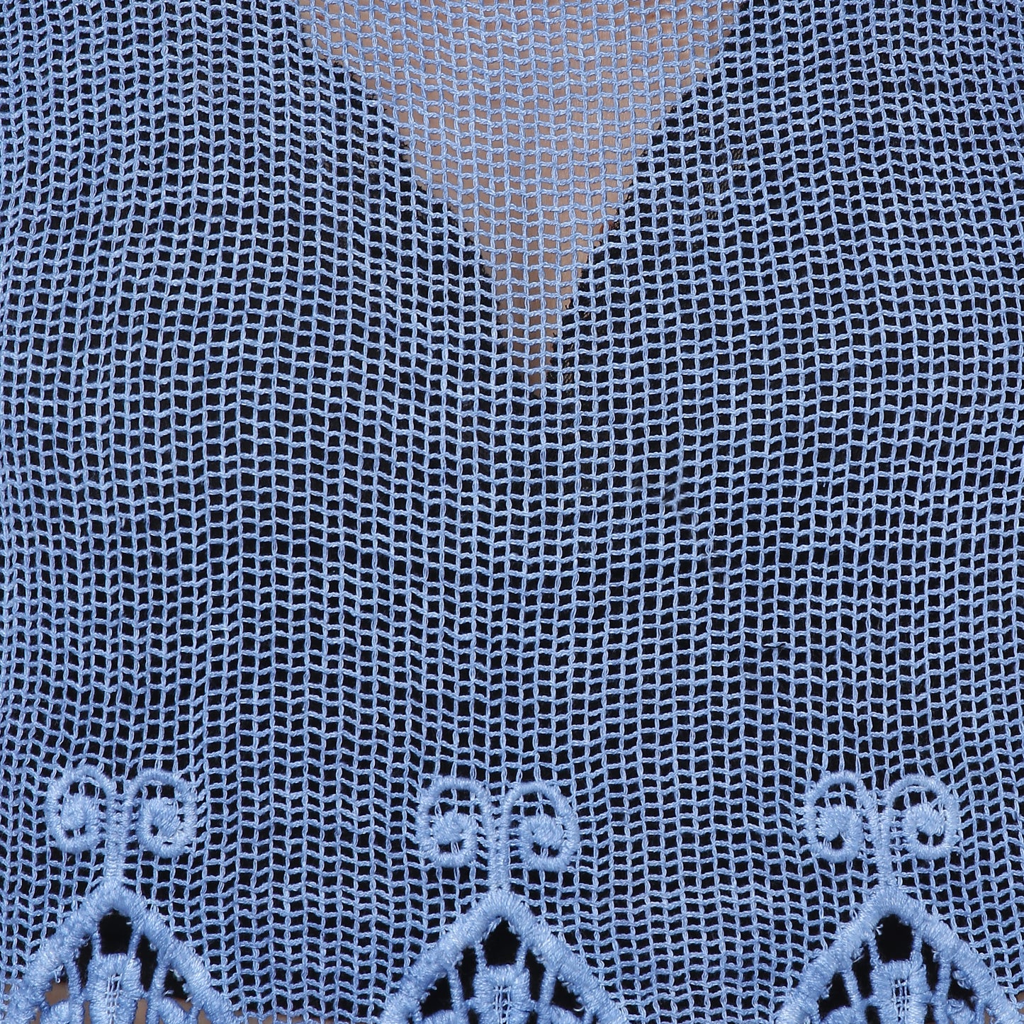 Porsorte Women's Blue Crochet Net Sleeveless Top with Fringe
