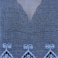 Porsorte Women's Blue Crochet Net Sleeveless Top with Fringe