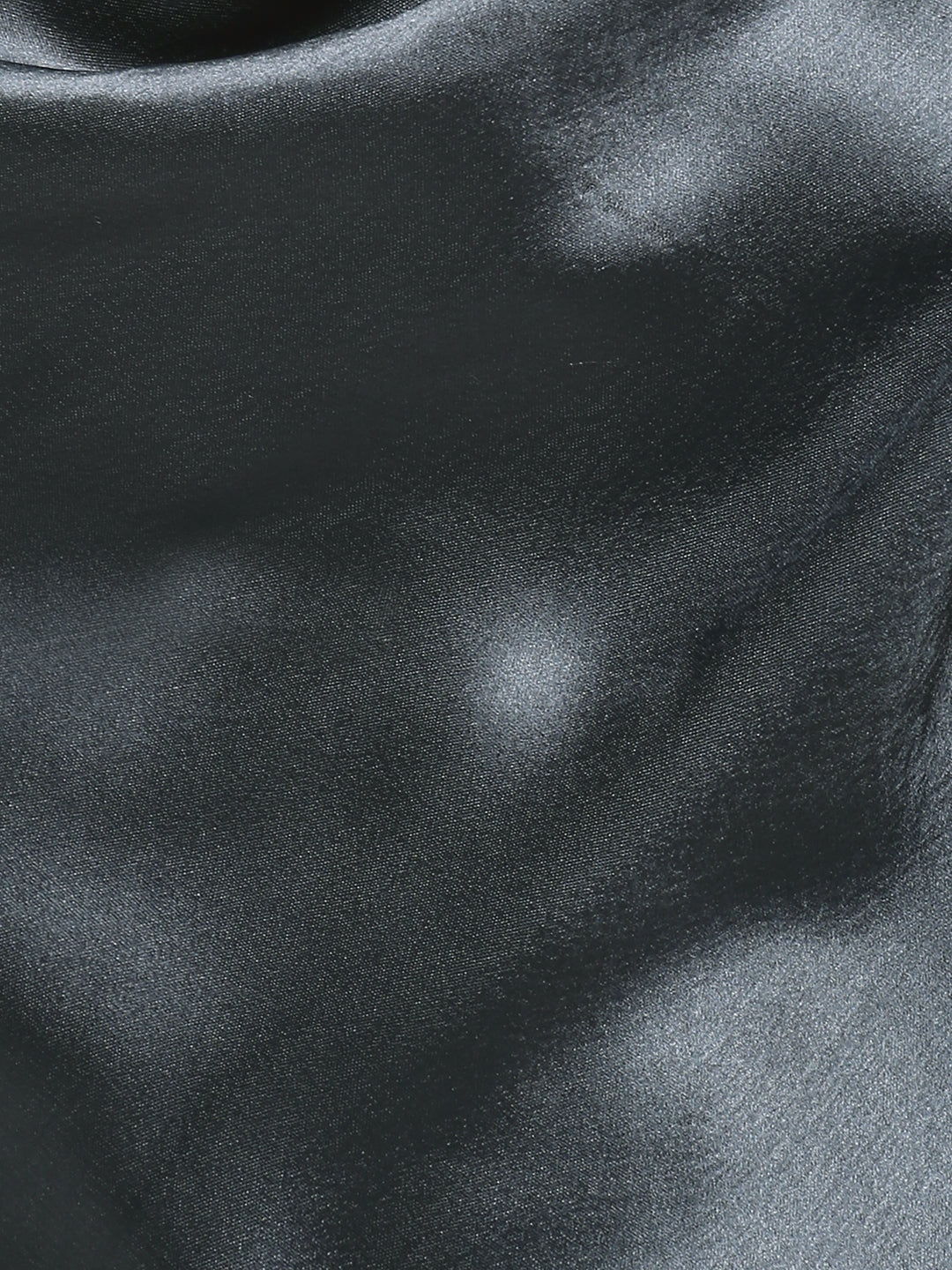Porsorte Grey Cowl Neck Satin Party Top