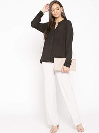 PORSORTE Black Sequins Work Shirt