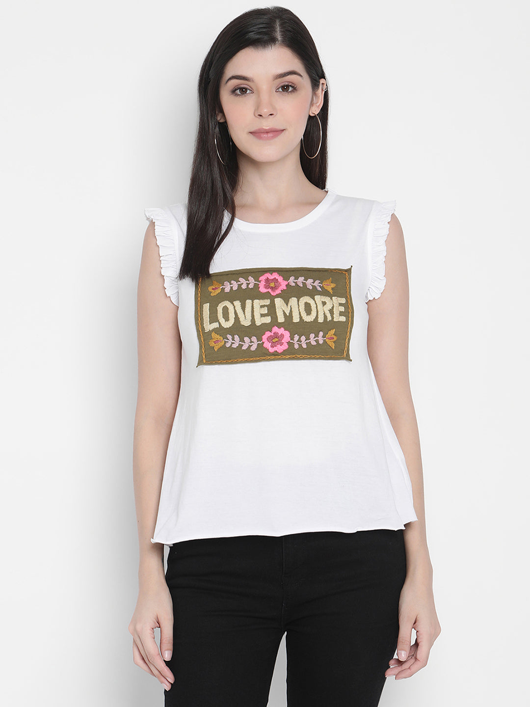 Porsorte Women's Cotton Jersey Love You Graphic Top