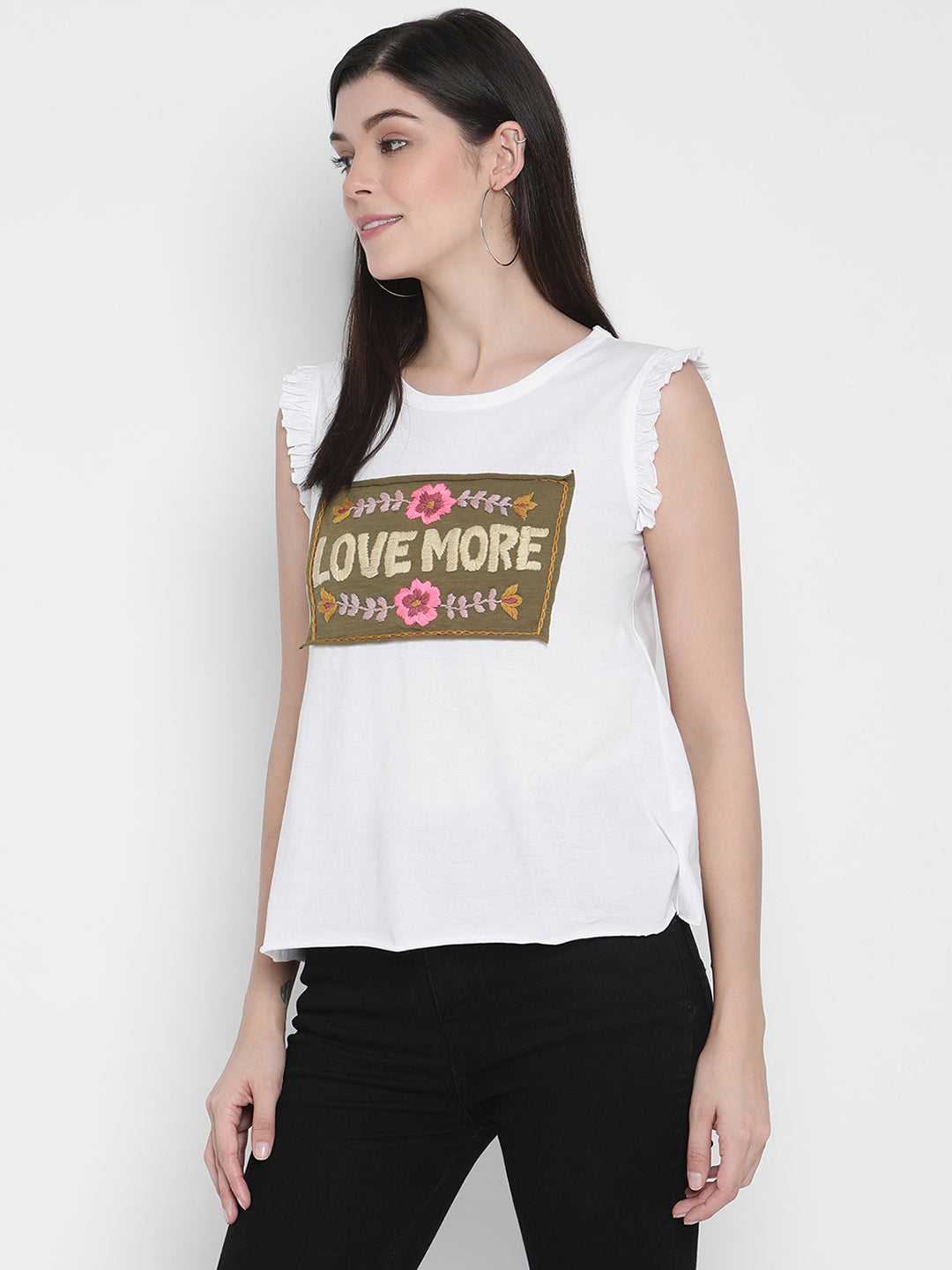 Porsorte Women's Cotton Jersey Love You Graphic Top