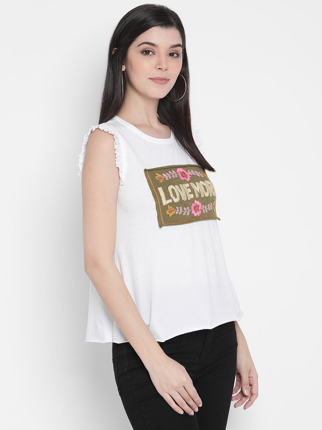 Porsorte Women's Cotton Jersey Love You Graphic Top