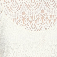 Porsorte Women White  Net Lace Sheer Top