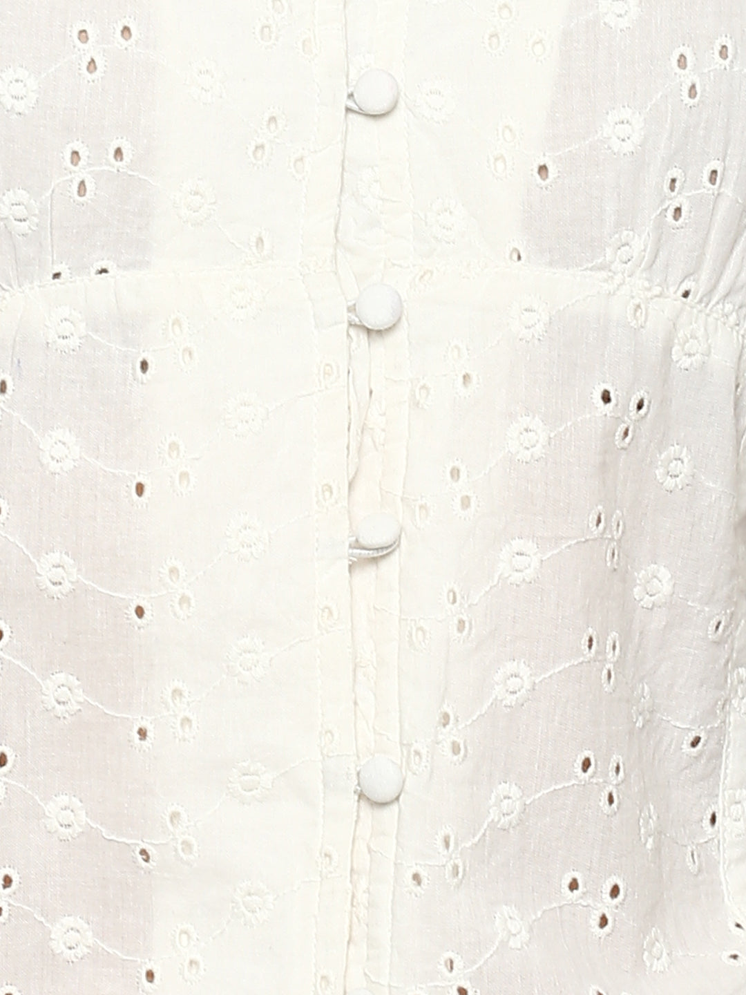 Porsorte Women White Schiffli Top